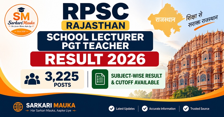 RPSC School Lecturer PGT Result 2026