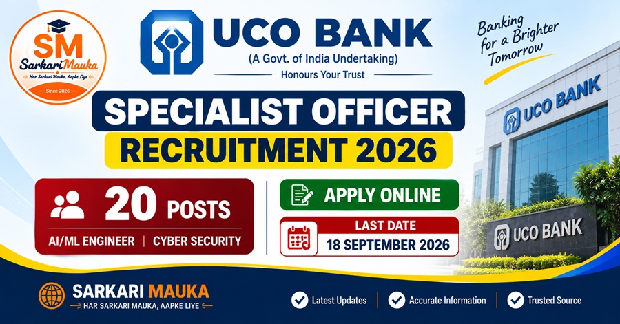 UCO Bank Specialist Officer Recruitment 2026